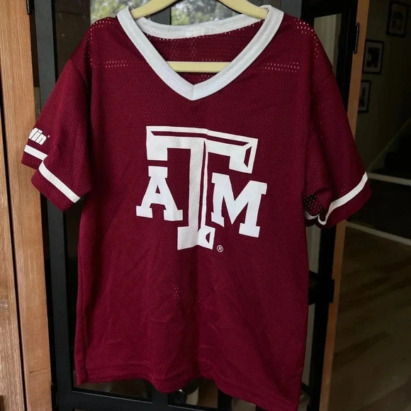 Texas A&M boys jersey mesh TAMU Aggies toddler little maroon white short sleeve - Picture 1 of 4